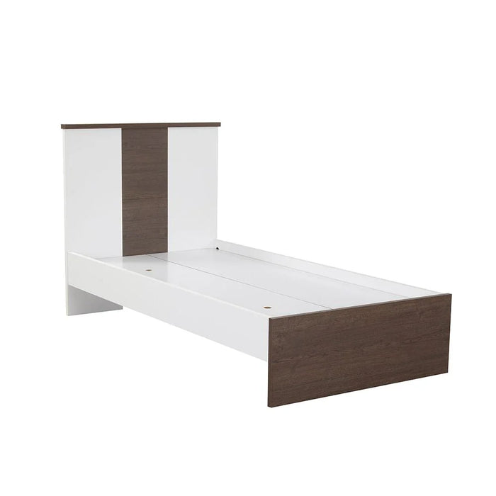 Thomas 90x190 Single Bed - White/Walnut - With 2-Year Warranty