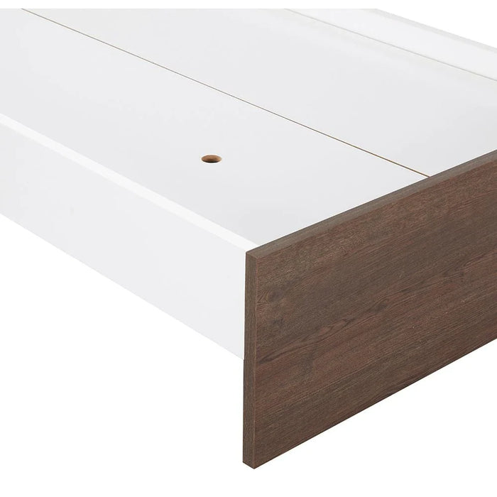 Thomas 90x190 Single Bed - White/Walnut - With 2-Year Warranty