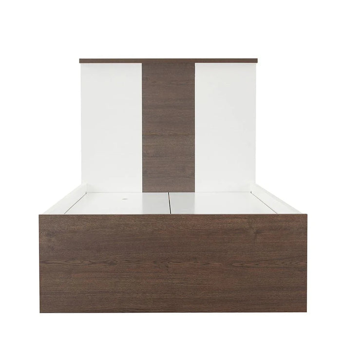 Thomas 90x190 Single Bed - White/Walnut - With 2-Year Warranty