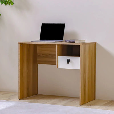 Sacramento Study Desk with Drawer-Beige/Oak-With 2-Year Warranty