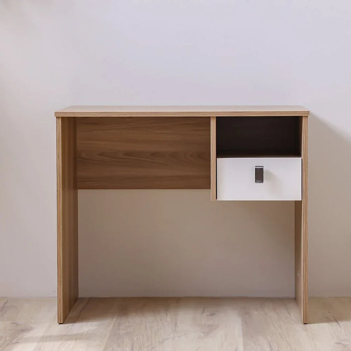 Sacramento Study Desk with Drawer-Beige/Oak-With 2-Year Warranty