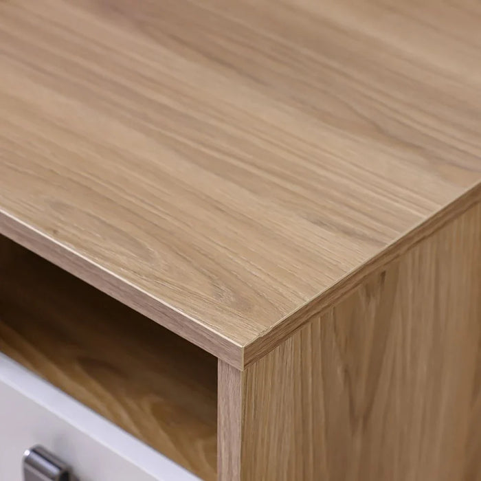 Sacramento Study Desk with Drawer-Beige/Oak-With 2-Year Warranty