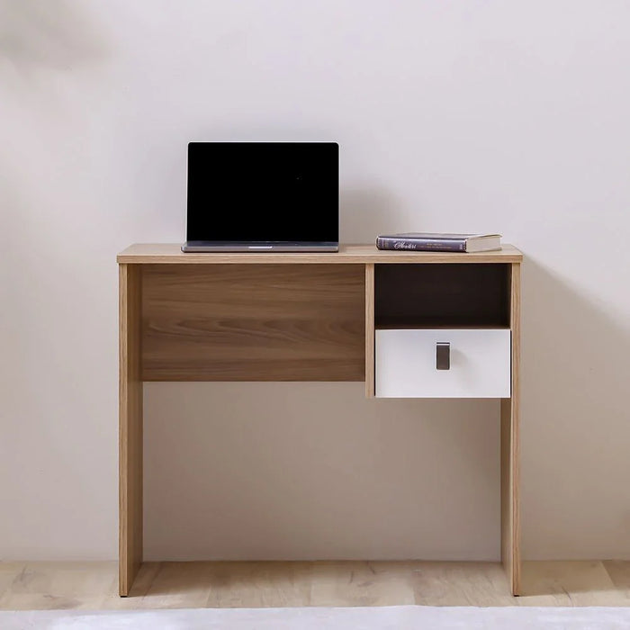 Sacramento Study Desk with Drawer-Beige/Oak-With 2-Year Warranty