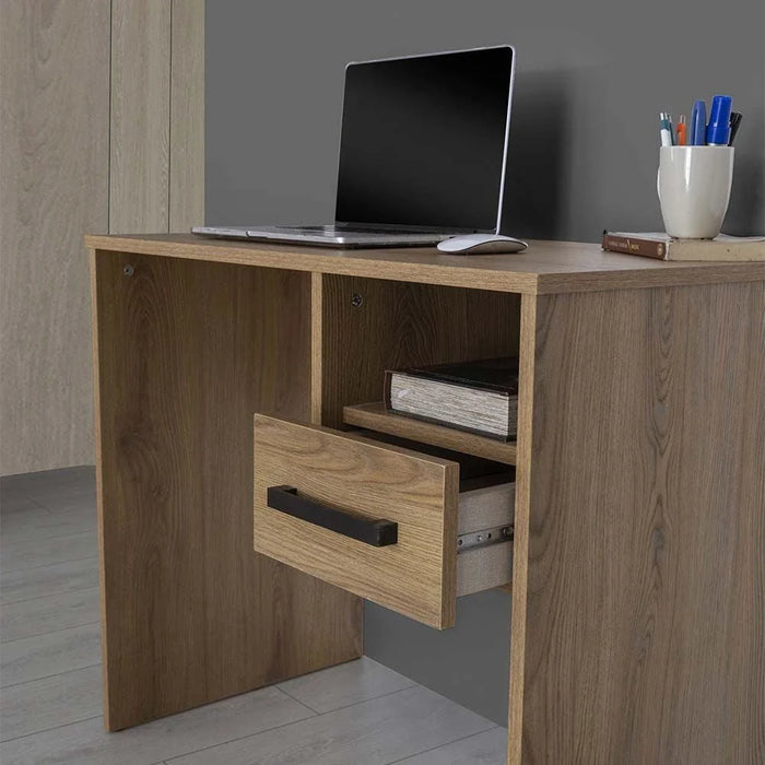 Norden Study Desk with Drawers-African Walnut-With 2-Year Warranty