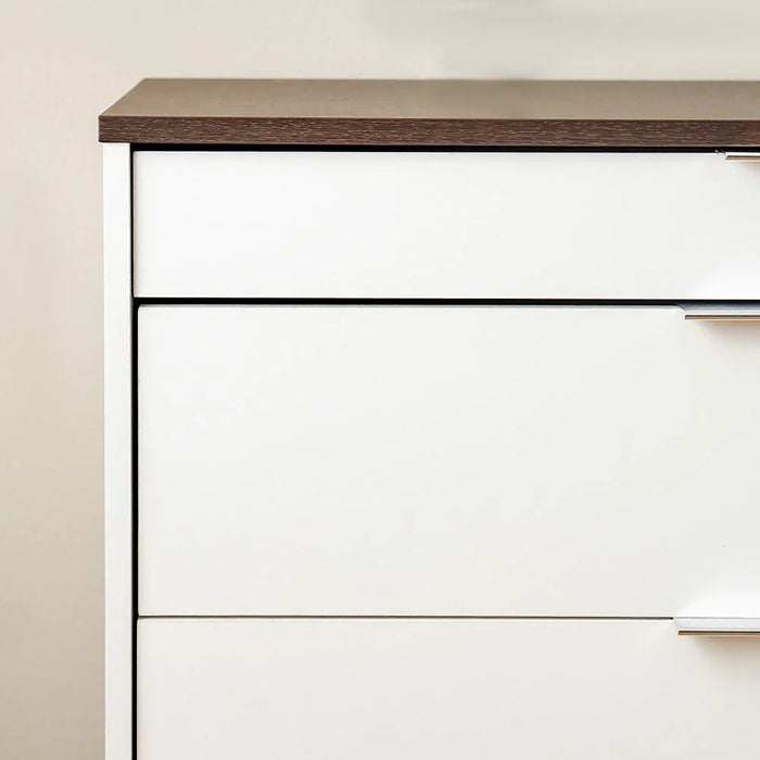 Sparkle 4-Drawer Young Dresser - High Gloss White & Dark Brown - With 2-Year Warranty