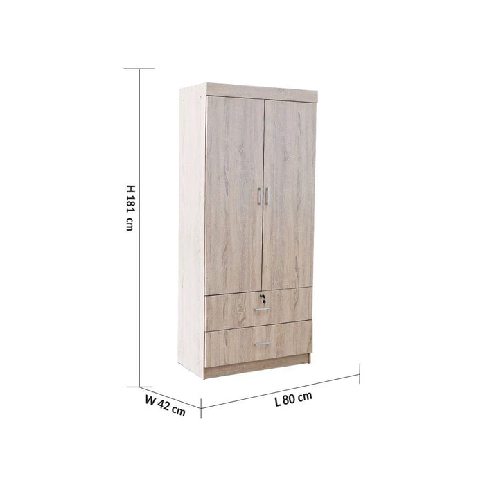 Sante 2 Door + 2 Drawer Wardrobe-Sonoma Oak