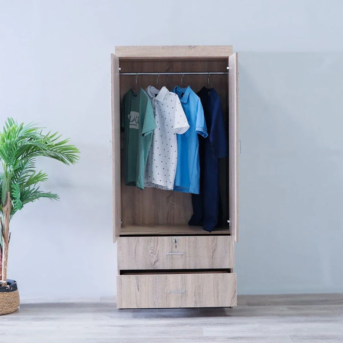 Sante 2 Door + 2 Drawer Wardrobe-Sonoma Oak