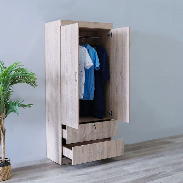 Sante 2 Door + 2 Drawer Wardrobe-Sonoma Oak