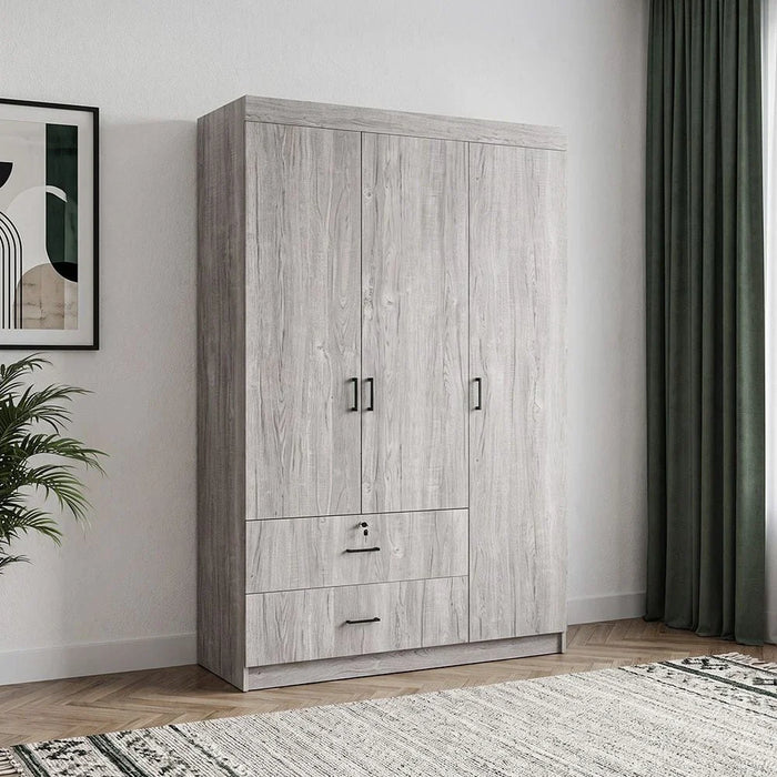 Selva 3 Door + 2 Drawer Wardrobe - White Oak