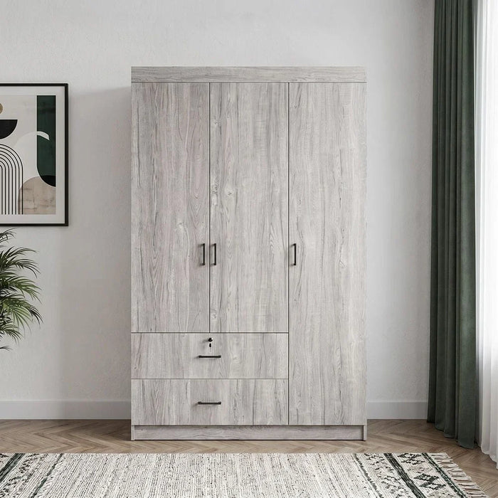 Selva 3 Door + 2 Drawer Wardrobe - White Oak
