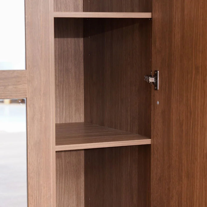 Zirco 3-Door Wardrobe-Brown Oak-With 2-Year Warranty