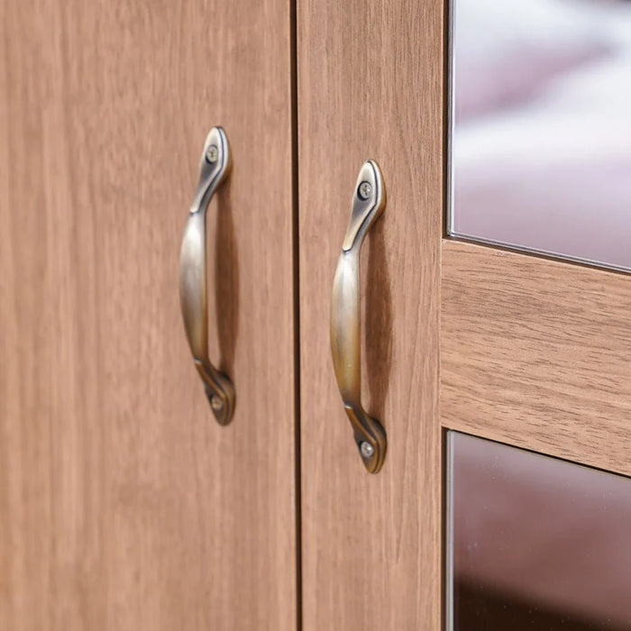 Zirco 3-Door Wardrobe-Brown Oak-With 2-Year Warranty