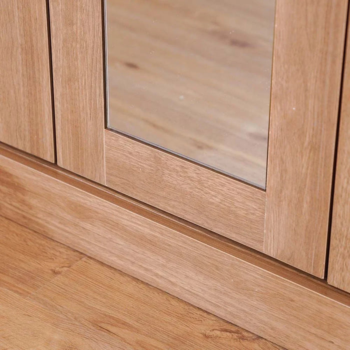 Zirco 3-Door Wardrobe-Brown Oak-With 2-Year Warranty