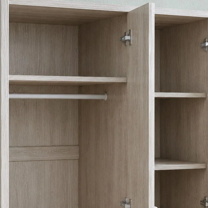 Zirco 3-Door Wardrobe-White Oak-With 2-Year Warranty