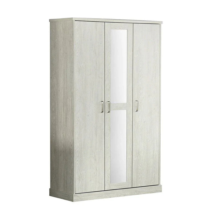 Zirco 3-Door Wardrobe-White Oak-With 2-Year Warranty
