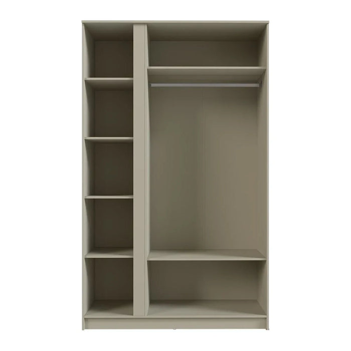 Bellano 3 Door Wardrobe With Mirror - Taupe/Oak
