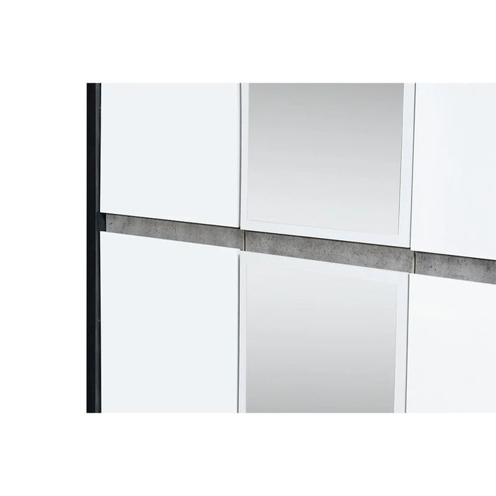 Diamond 3 Doors Wardrobe With Mirror-Black+Gloss White