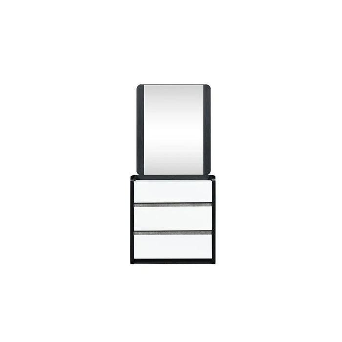 Diamond 3 Drawers Youngdresser-Black+Gloss White
