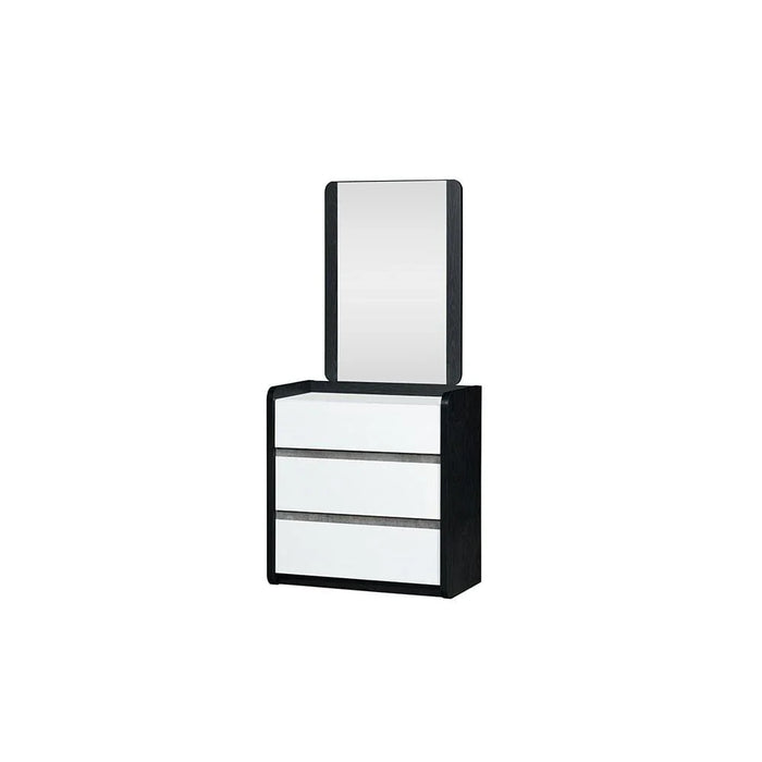 Diamond 3 Drawers Youngdresser-Black+Gloss White