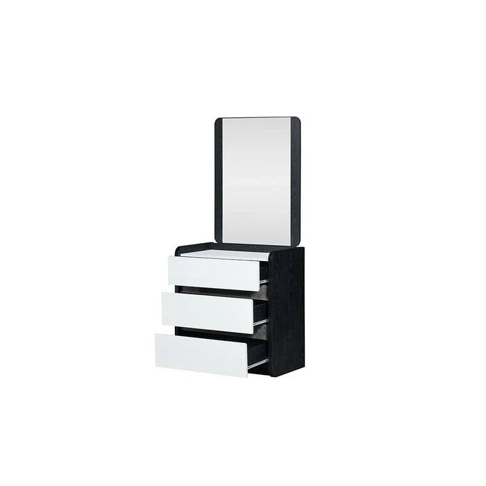 Diamond 3 Drawers Youngdresser-Black+Gloss White