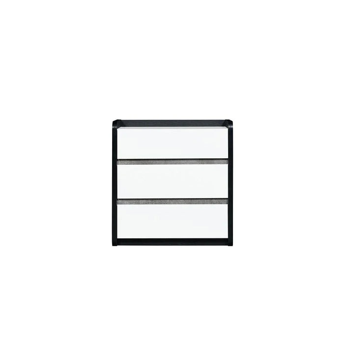 Diamond 3 Drawers Youngdresser-Black+Gloss White