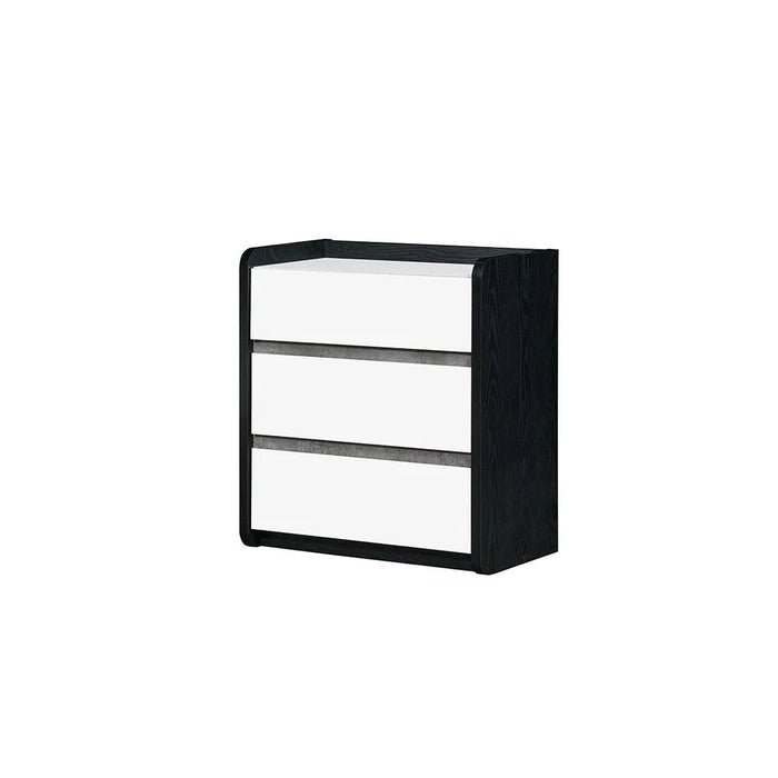 Diamond 3 Drawers Youngdresser-Black+Gloss White