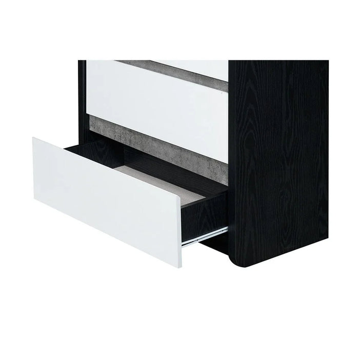 Diamond 3 Drawers Youngdresser-Black+Gloss White