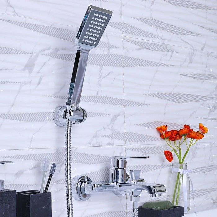 Milano Power Bath Mixer With Shower Set Silver 40x60cm