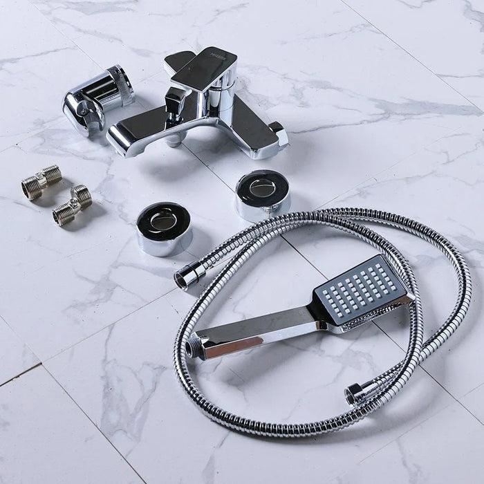 Milano Power Bath Mixer With Shower Set Silver 40x60cm