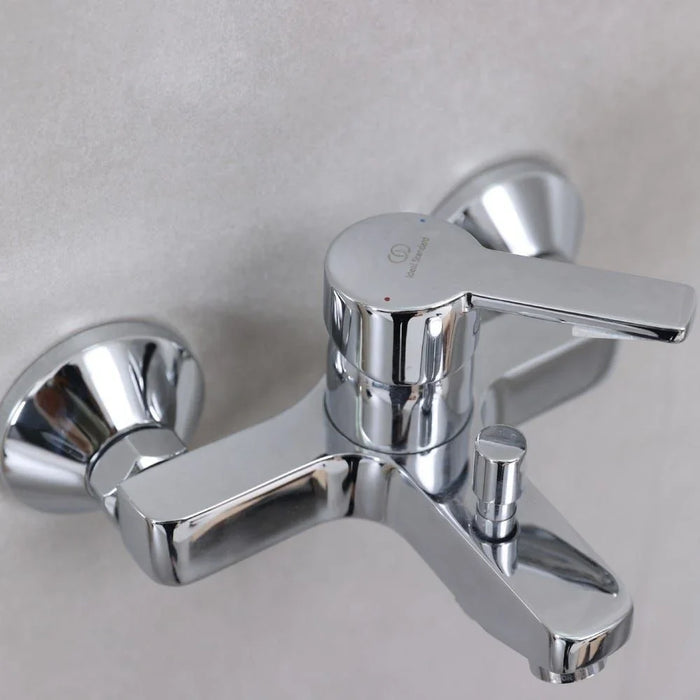 Idealstream Bath Shower Mixer Brass Rain Shower Single Handle Faucet, Handheld Spray Chrome