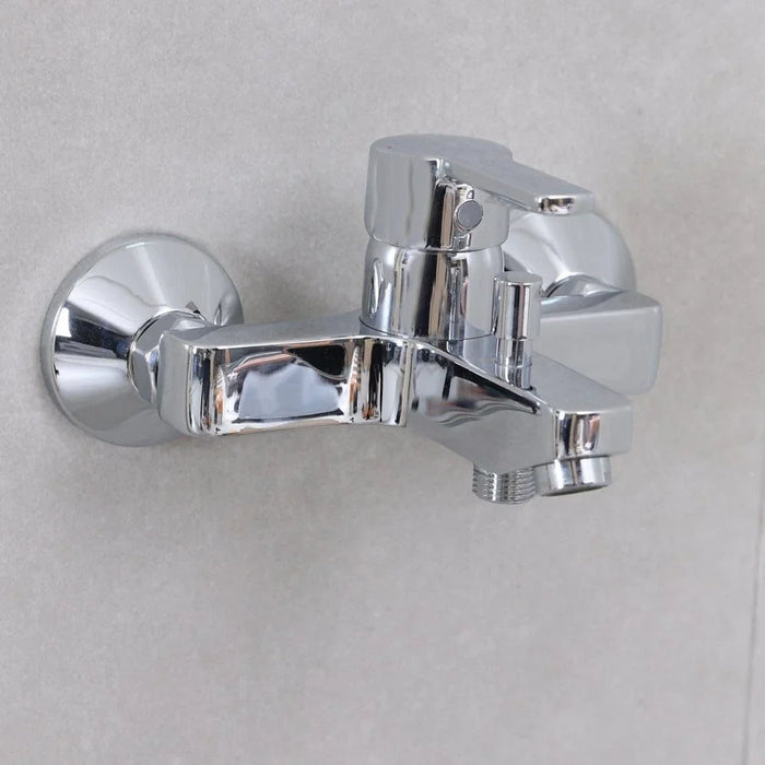 Idealstream Bath Shower Mixer Brass Rain Shower Single Handle Faucet, Handheld Spray Chrome