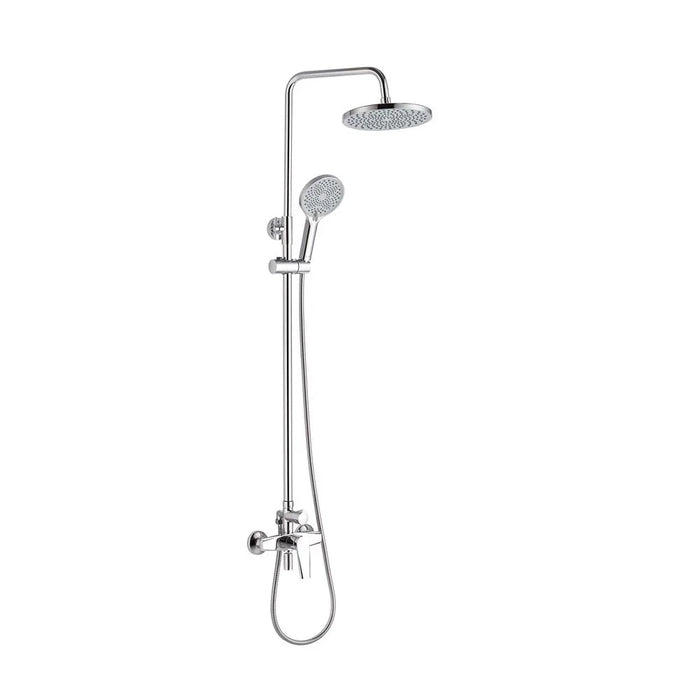 Milano Dulce Rain Shower Column Complete Set Chrome Handheld Shower And Slide Rain Shower With Single Handle Faucet - Made In China