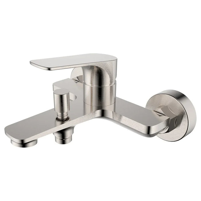 Milano Plus Brown Bath Shower with Shower Mixer â€“ Luxury Rainfall Shower Head & Hand Shower | Modern Wall-Mounted Mixer, Easy Install, Durable & Elegant Design for Bathrooms Brushed Nickel