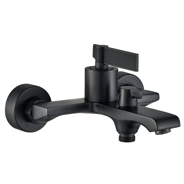 Milano Luxe Drift Bath Shower Mixer Set - Matt Black Brass Shower Mixer & Hand Shower, DIY Installation, 10-Year Warranty, Stylish Indoor Sanitary Solution