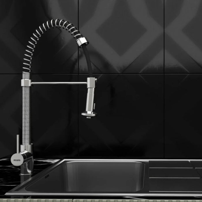 Spring Pullout Kitchen Sink Mixer Silver Standard