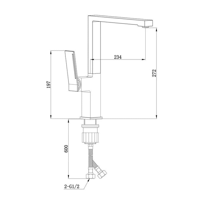Teriz Sink Mixer Matt Gold Single Handle Sink Mixer And Faucet For Bathroom Commercial Lavatories Toilet Kitchens L 25 x W 7 x H 41 cm