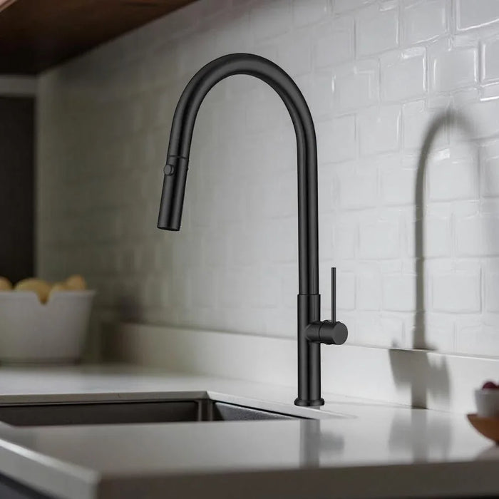 Milano Magic Pull Out Sink Mixer Matt Black