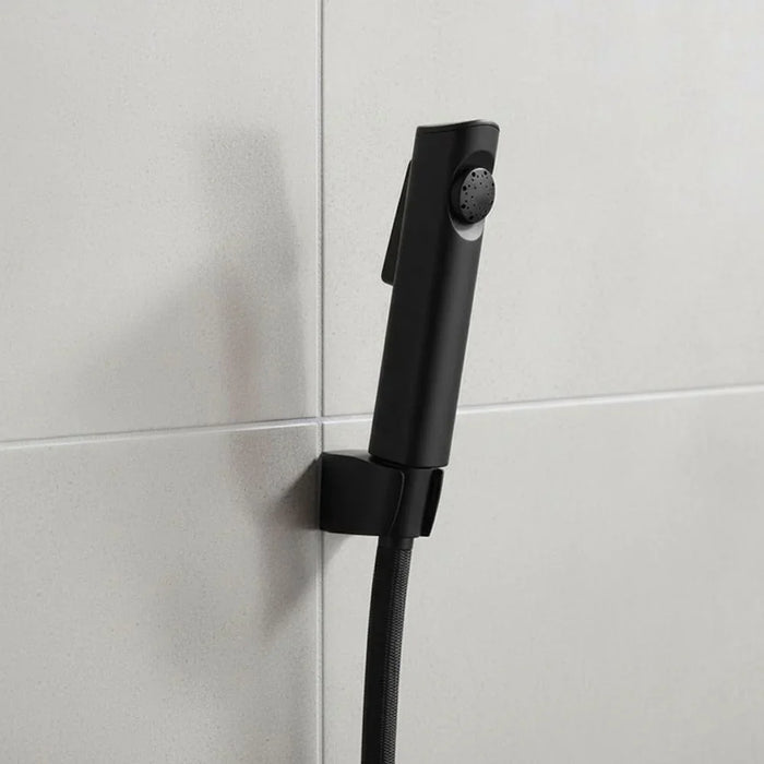 Phantom Shattaf Set With Matte Color, Acrylic Shattaf for Toilets, Bathroom, Lavatory Black