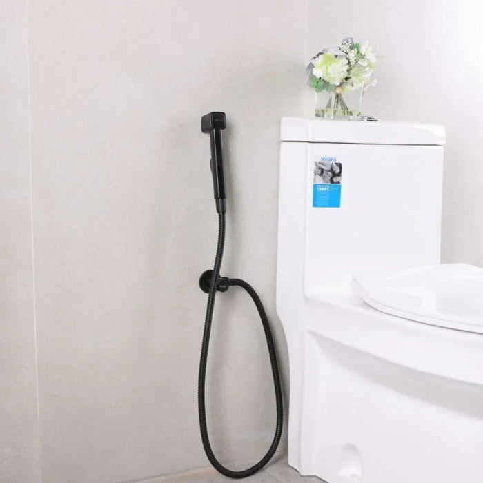 Square Shattaf Pvc Shattaf Handheld Bidet Sprayer With Hose For Toilets Bathroom Lavatory Black