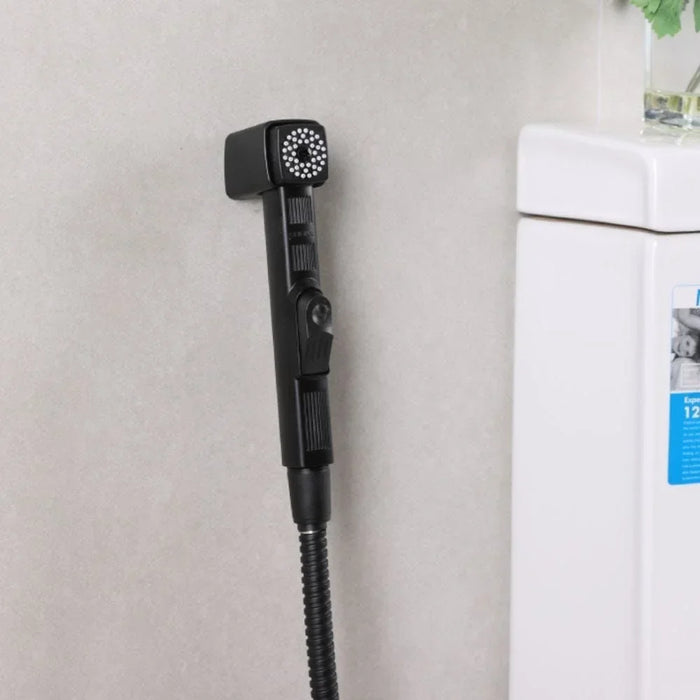 Square Shattaf Pvc Shattaf Handheld Bidet Sprayer With Hose For Toilets Bathroom Lavatory Black