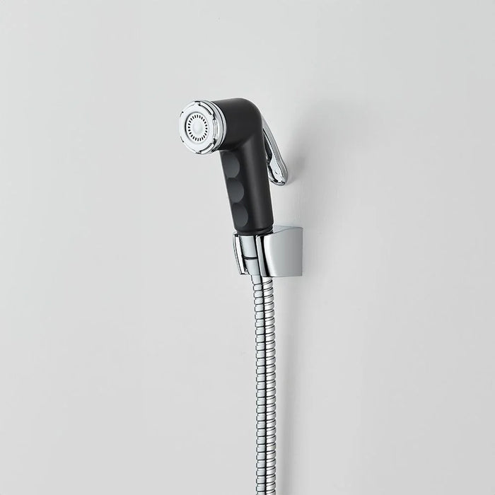 Milano Plus Stone Shattaf Set - Matt Black Finish| Pvc Jet Spray With Trigger Control Handheld Bidet Sprayer Kit-Shattaf, Hose And Holder Fits All Standard Shower Hoses Bathroom Fixtures