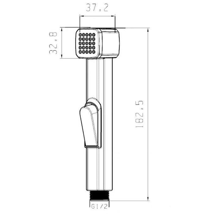 Milano Luxe Squant Shattaf Chrome Handheld Bidet Spray