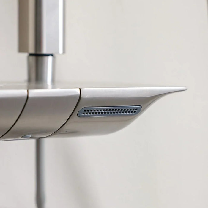 Milano Queen Plus Rain Shower - Brushed Nickel Solid Stainless Steel Pressure Balancing Showerhead Mixer Wall Mounted Rainfall Shower System For Bathroom With Handheld Shower - (38X30X135) Cm
