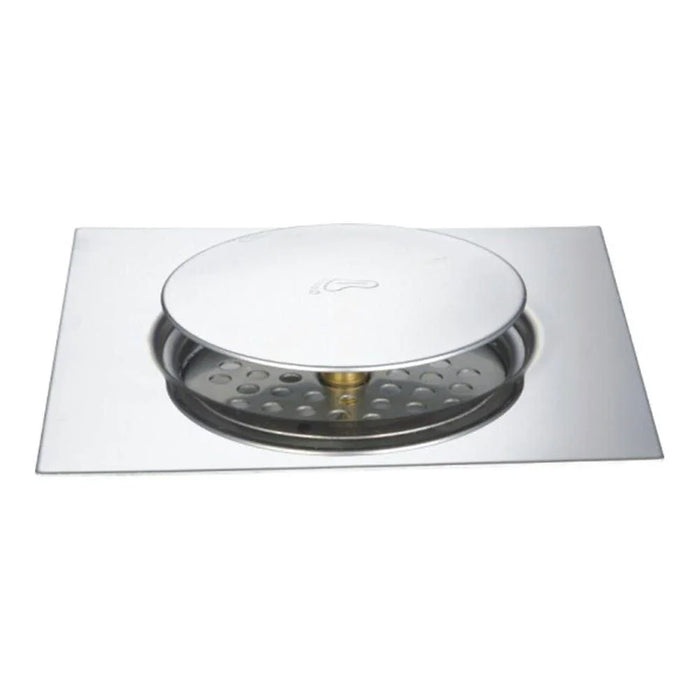 Florance Floor Drain Push Type Silver 15x15cm