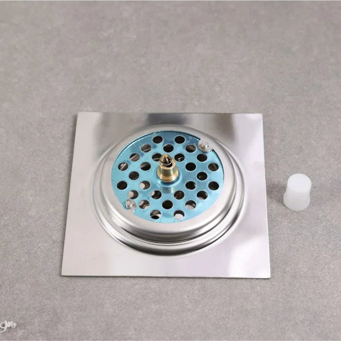 Florance Floor Drain Push Type Silver 15x15cm