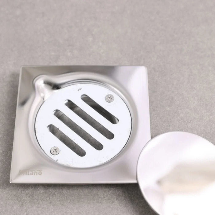 Milano Floor Drain Silver 10x10centimeter