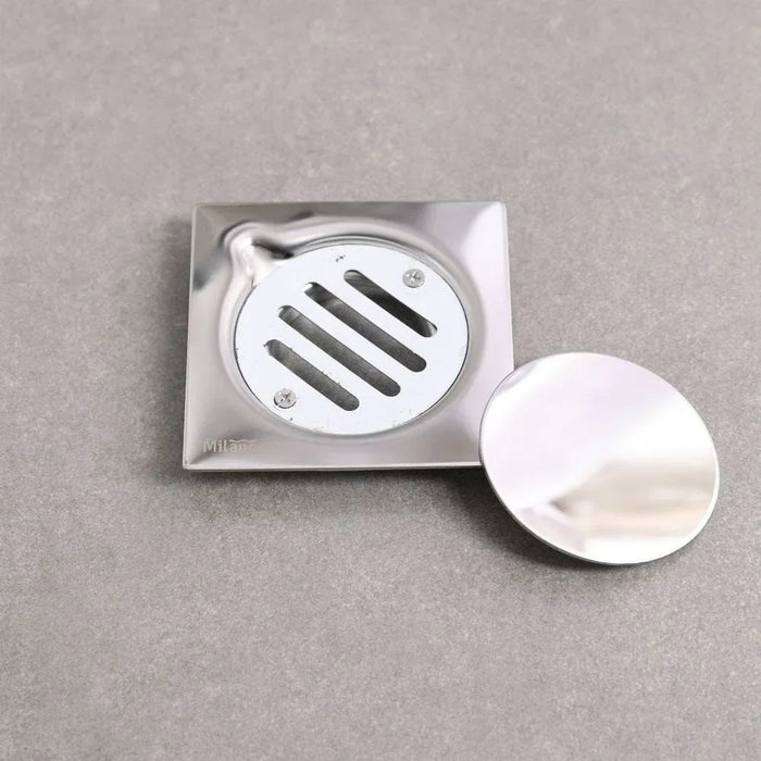 Milano Floor Drain Silver 10x10centimeter