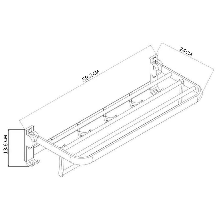 Milano Rena Towel Shelf With Hook