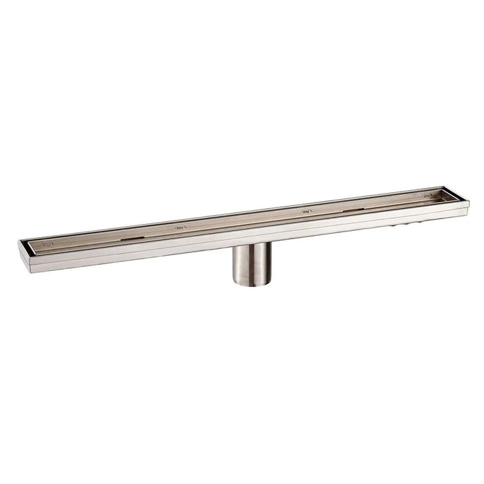 Milano Long Floor Drain with Tile Cover – Stainless Steel Linear Shower Drain | Tile Insert Floor Grate for Bathroom & Wet Room, Anti-Clog, Easy Installation  L 60 X W 7 X H 9 Cm  Brushed Finish