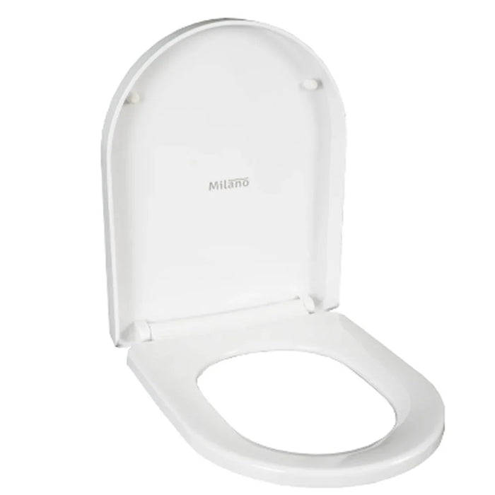 Milano Delux Wc Slow Down Seat Cover - White Finish Durable Acrylic Soft Close Toilet Lid Wc Accessories For Modern Bathroom Fits With Standard Water Closet - (37X45X5Cm)